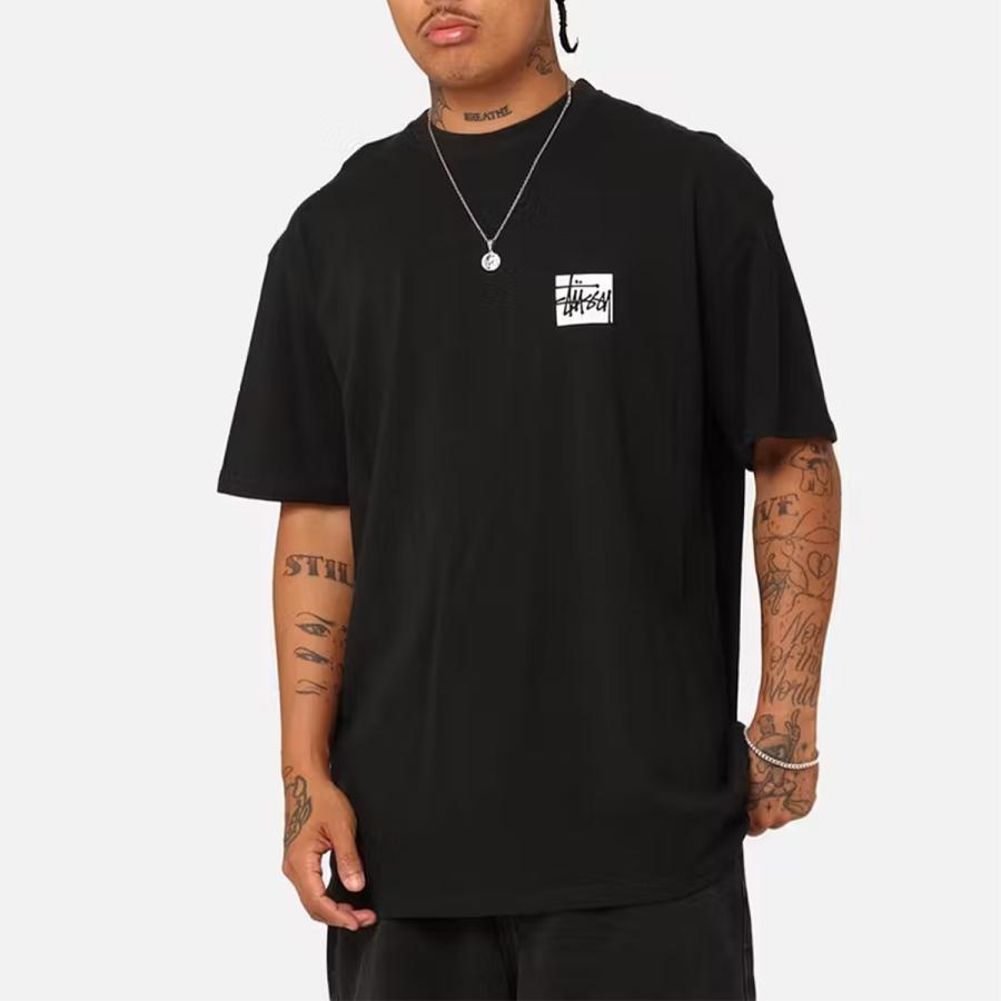 Stussy Tシャツ ステューシー ロゴ 半袖 Square LCB T-Shirt BLACK オーバーサイズ メンズ 海外限定 ユニセックス 正規品 ST0M0385 [衣類] ユ00582｜ssshop｜07