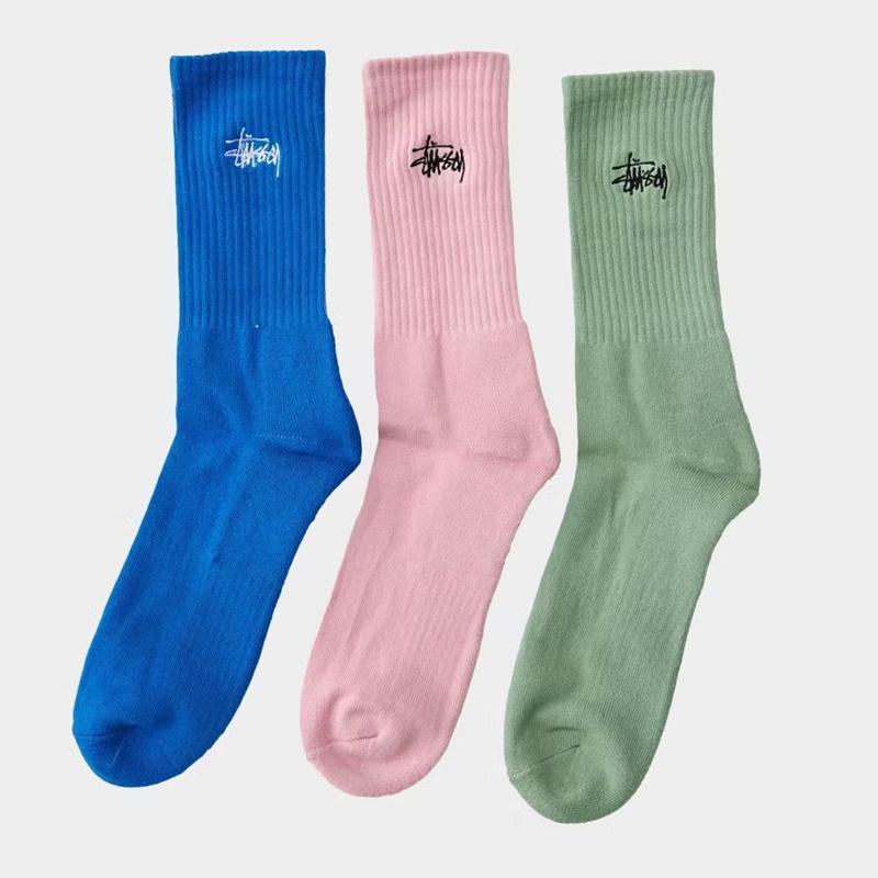 ステューシー 白メンズ ソックス 靴下 通販 STUSSY ステューシー 靴下 ソックス 白 ストライプクルーソックス