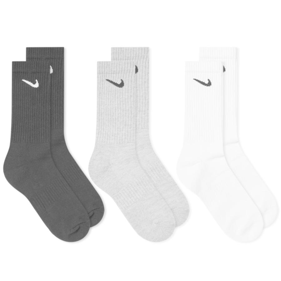 舗 ナイキ NIKE XL エブリデイ クッション クルーソックス 3足セット黒