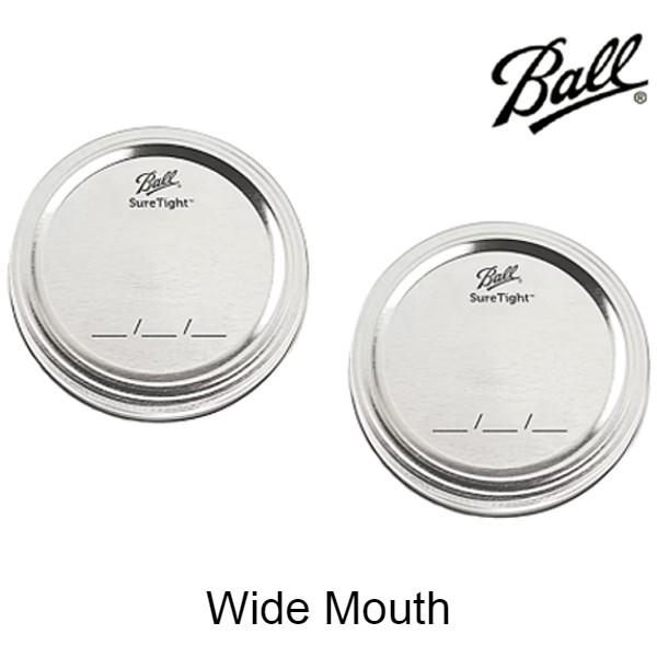Ball社メイソンジャー用 交換用ふた ワイドマウス用 リッド＆バンド 2個セット | Ball（キッチン、日用品）