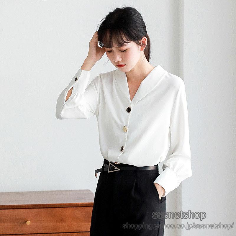 Tシャツ レディース Vネックtシャツ 長袖tシャツ スーツtシャツ シンプル フォーマル オシャレ 気質 着痩せ 通勤 Ol ファッション キレイめ Sssnetshop Chutn Sssヤフーショップ 通販 Yahoo ショッピング