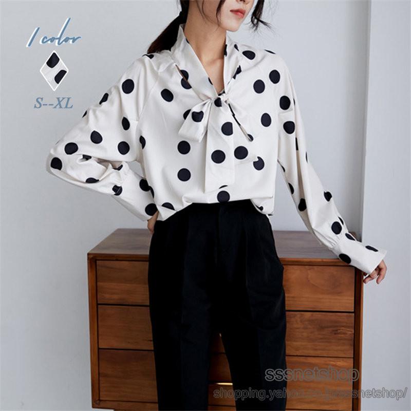 Tシャツ レディース 長袖tシャツ スーツtシャツ Vネックtシャツ 水玉柄tシャツ 同窓会 発表会 パーティー 前開き 通勤 韓国風 着痩せ Sssnetshop Chutn Sssヤフーショップ 通販 Yahoo ショッピング