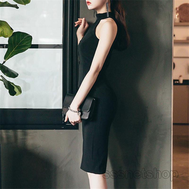 無地ホルターネックノースリーブワンピースエレガントパーティー sssnetshop】ホルターネックワンピース ワンピース 無地