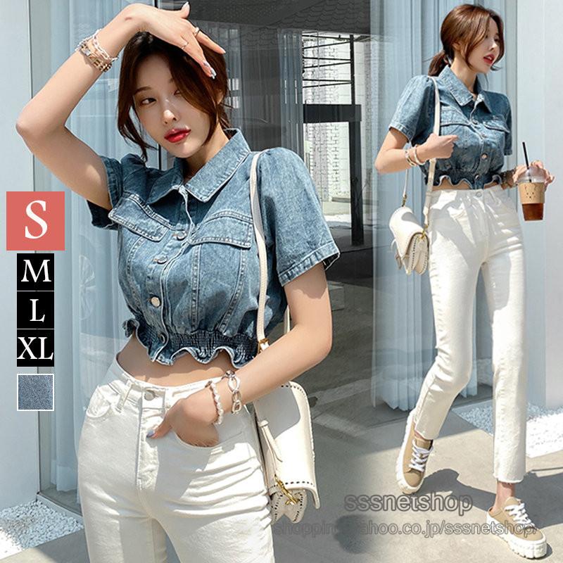 デニムシャツ へそ出しルック レディース 普通着 カジュアル 着痩せ 快適 ファッション 気質 韓国風 通学 通勤 おしゃれ Sssnetshop Chutn Sssヤフーショップ 通販 Yahoo ショッピング