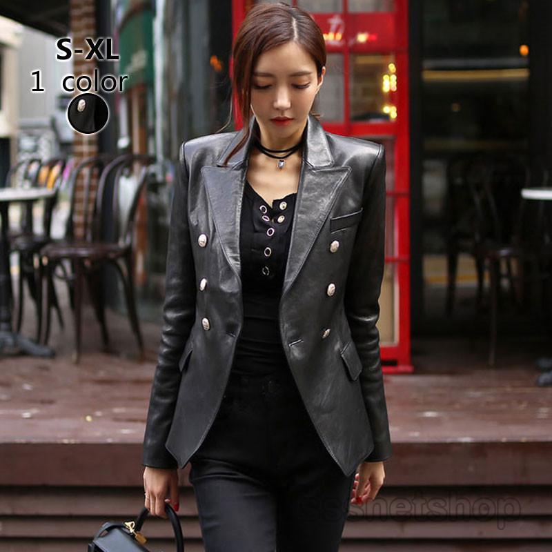 レザーコート レディース テーラード レザージャケット ミディアム丈 大きいめ 長袖 秋冬 体型カバー PU 防寒 冬物 シンプル キレイめ  暖かい【sssnetshop】 :chutn1904322:SSSヤフーショップ - 通販 - Yahoo!ショッピング