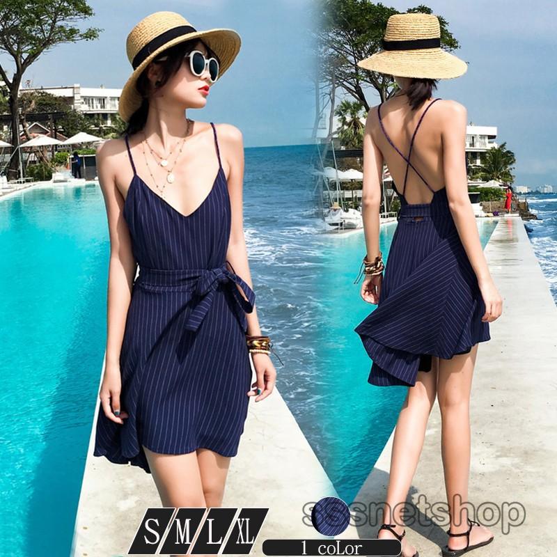 キャミワンピース ビーチワンピース レディース スリット リゾート ボヘミアン シフォン 新品 着痩せ おしゃれ 膝丈 リゾートワンピース 旅行 爽やか Chutn Sssヤフーショップ 通販 Yahoo ショッピング