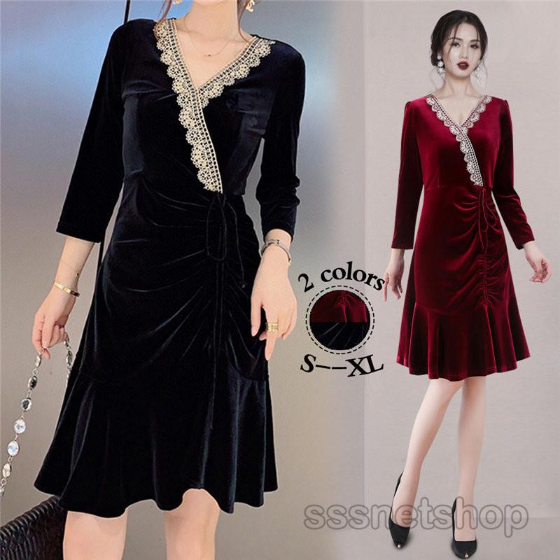 パールベロアワンピース ワンピース レディース 膝丈ワンピース Ol 上品 オフィス ヒップラップ 同窓会 披露宴 セクシー おしゃれ 二次会 結婚式 Sssnetshop Chutn Sssヤフーショップ 通販 Yahoo ショッピング