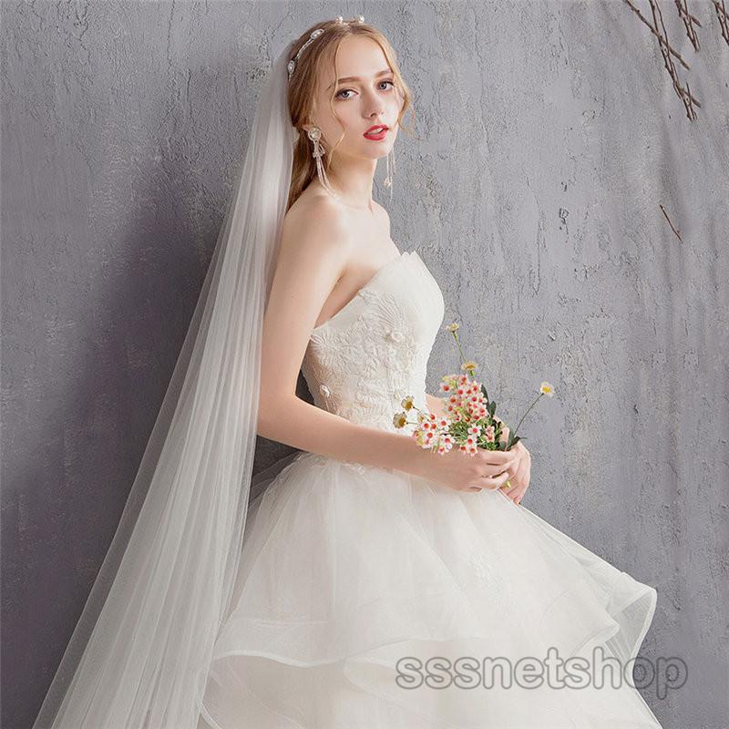 ウエディングドレス 花嫁 プリンセスドレス デコルテ レース ノースリーブ ホワイト Aラインドレス レイヤード ハイウエスト ロングドレス 結婚式 Sssnetshop Chutn Sssヤフーショップ 通販 Yahoo ショッピング