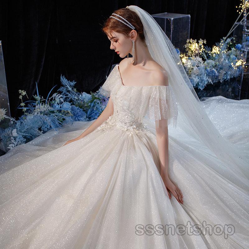 コンビニ受取対応商品 ウェディングドレス 花嫁ドレス プリンセスドレス 結婚式 トレーンライン ブライダル ロングドレス 演奏会 チュール 披露宴 姫系 新作 Sssnetshop Chutn Sssヤフーショップ 通販 Yahoo ショッピング 肌触りがいい Www