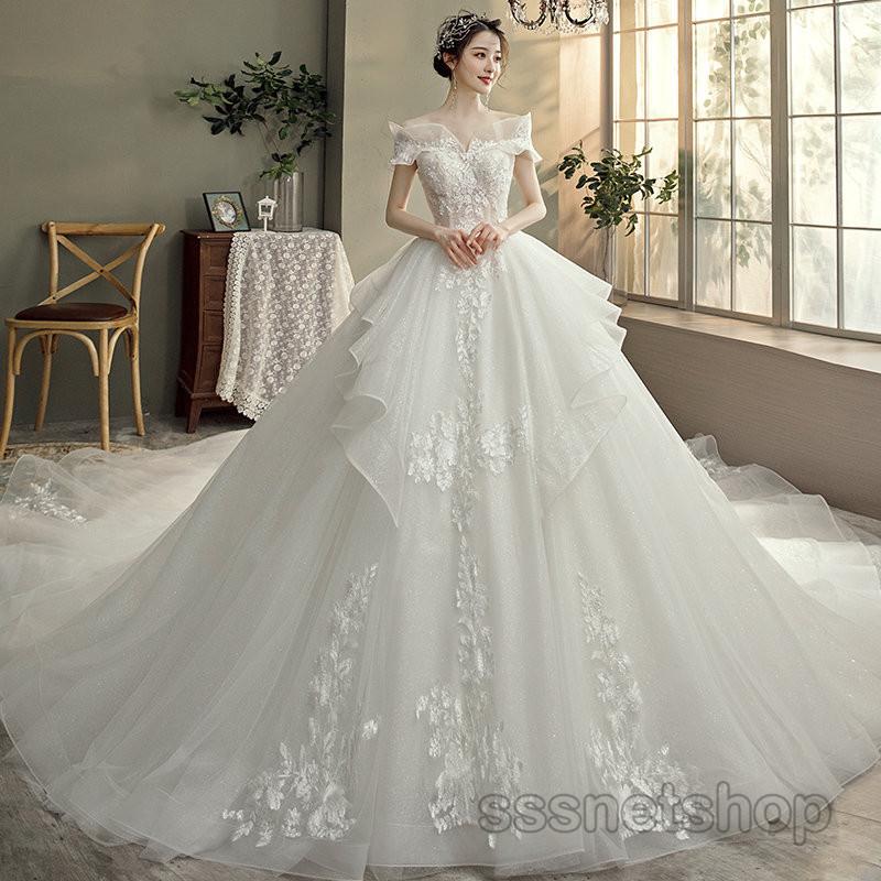 人気商品再入荷 ウェディングドレス 二次会 花嫁ドレス プリンセスドレス 肩出し オフショルダー 披露宴 フォーマルドレス ロング 発表会 レディース 演奏会 Sssnetshop Chutn Sssヤフーショップ 通販 Yahoo ショッピング バーゲン Www Yalaphone Com