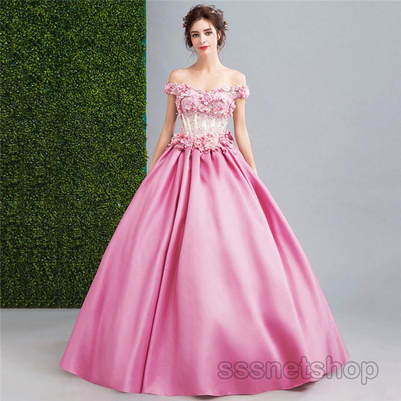 ウェディングドレス 結婚式 花嫁ドレス オフショルダー プリンセスドレス 挙式 披露宴 パーティードレス フォーマルドレス ナイトドレス 発表会