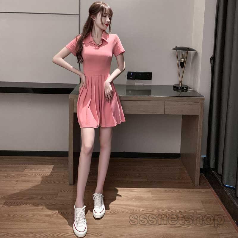 Sssnetshop ワンピース 夏ワンピース レディース ロール襟 夏物 半袖 無地 大人 上品 ミニワンピ ショート丈 ハイウエスト人気 カジュアル Chutn Sssヤフーショップ 通販 Yahoo ショッピング