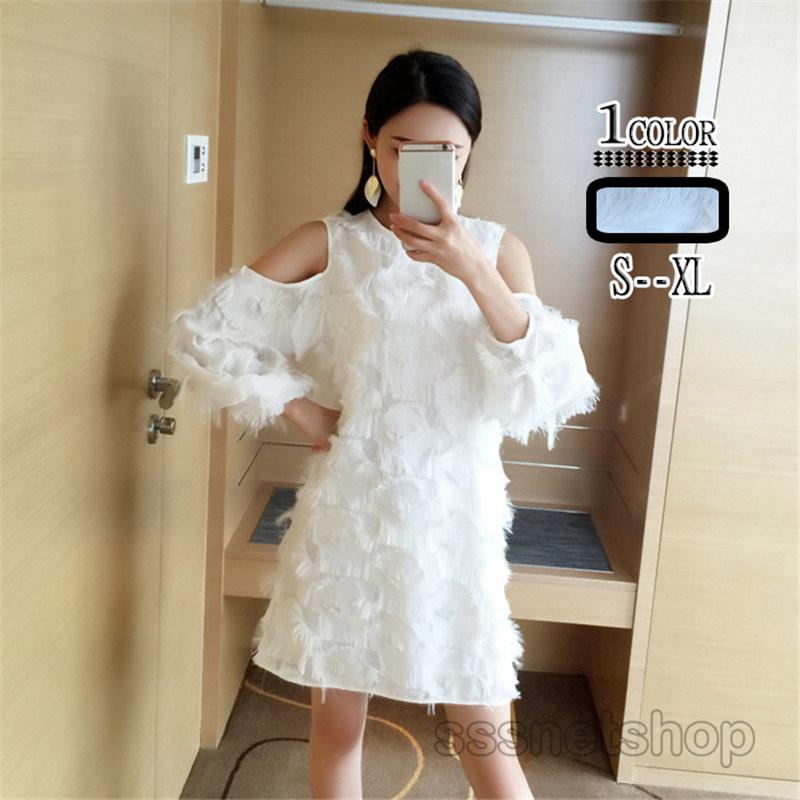 ワンピース レディース ファーワンピース 丸首 レディース 無地 ミニ丈 オフショルダー フェイクファー 細身 同窓会 謝恩会 秋 普通着 優雅 Sssnetshop Chutn Sssヤフーショップ 通販 Yahoo ショッピング