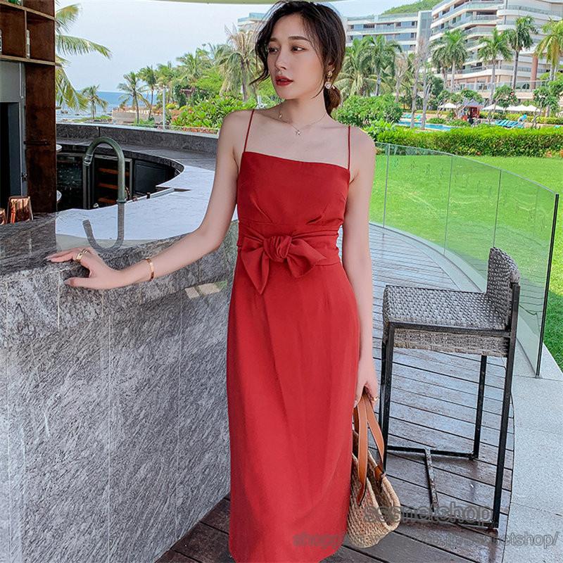 ワンピース レディース キャミワンピース リゾートワンピ 膝丈 着痩せ 無地 韓国風 淑女 春物 オシャレ ノースリーブ 着痩せ レトロ ゆったり Sssnetshop 安い