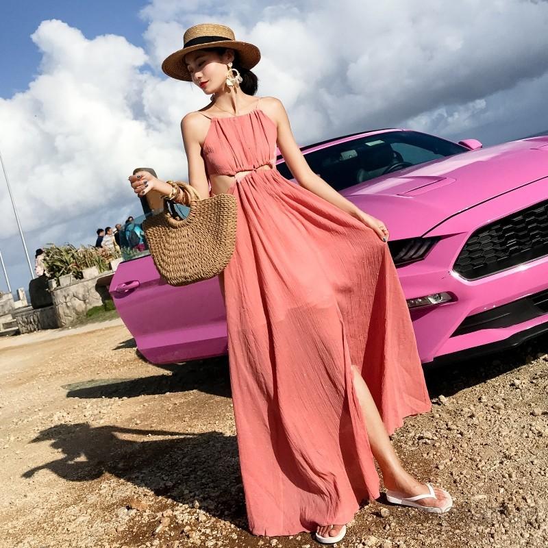ビーチワンピース ロングワンピ レトロ ワンピース リゾート レディース トレンド キャミワンピ 春夏物 無地 オシャレ 薄手 キレイめ ゆったり バックレス Chutn Sssヤフーショップ 通販 Yahoo ショッピング