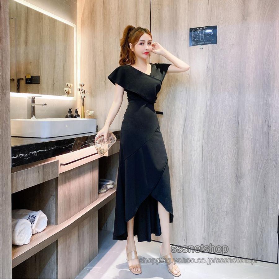 ワンピース 無地 優雅 ロング丈 Vネック スキニー セクシー マーメイド 気質 高級感大人服 着痩せ 上品 ドレス フェミニン 通勤 人気 Sssnetshop Chutn Sssヤフーショップ 通販 Yahoo ショッピング