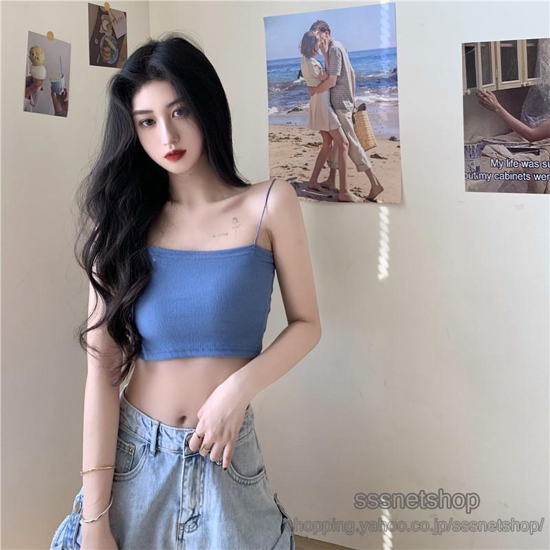 タンクトップ レディース ミニ丈タンクトップ キャミソールタンクトップ 肌着 部屋着 ハイウエスト ファッション 着痩せ 細身 可愛い ヘソ出し Sssnetshop Chutn Sssヤフーショップ 通販 Yahoo ショッピング