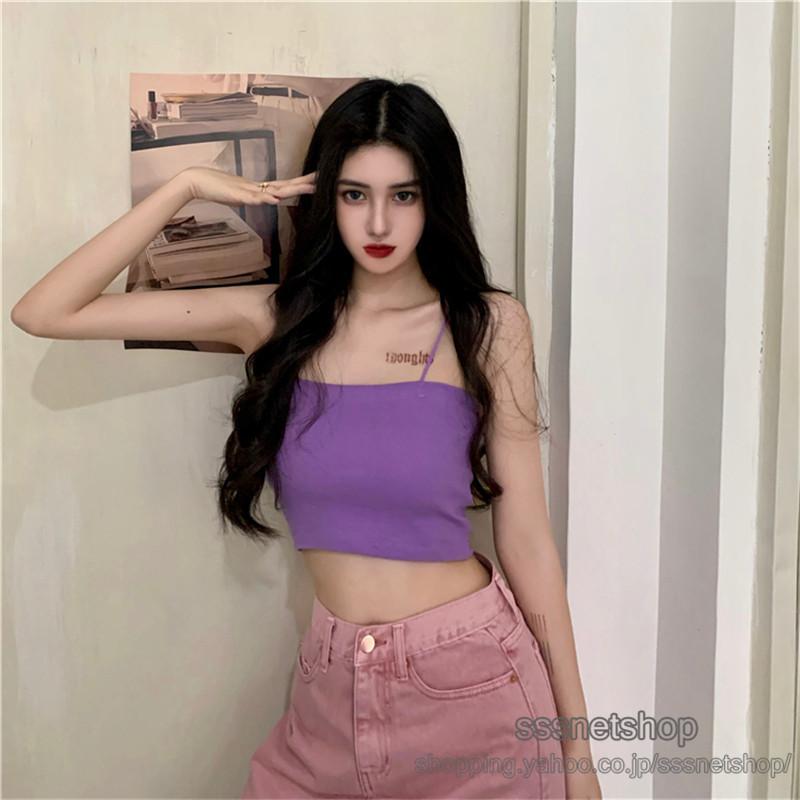 タンクトップ レディース ミニ丈タンクトップ キャミソールタンクトップ 肌着 部屋着 ハイウエスト ファッション 着痩せ 細身 可愛い ヘソ出し Sssnetshop Chutn Sssヤフーショップ 通販 Yahoo ショッピング