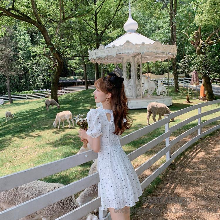 ミニワンピース シフォンワンピース レディース ミニ丈 半袖 ｖネック