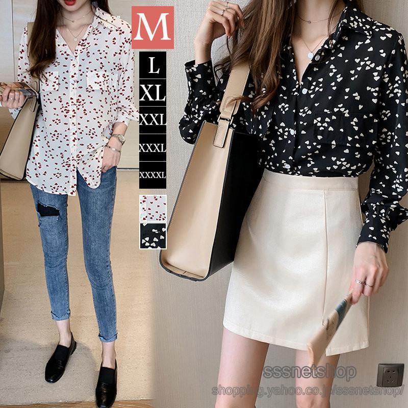 シフォンシャツ ｖネック ハート柄 レディース カジュアル フリル シンプル フレンチスタイル 長袖 ファッション お呼ばれ きれいめ オシャレ Sssnetshop Chutn Sssヤフーショップ 通販 Yahoo ショッピング
