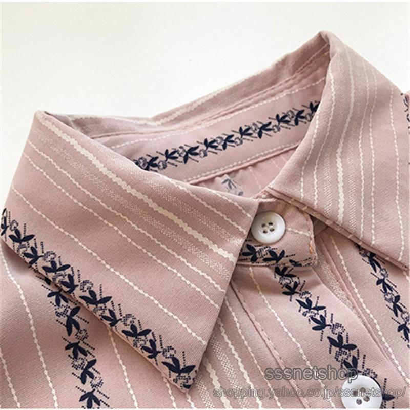 部分サイズ即日発送 ブラウス シャツ レディース 7分袖 ポロネック カジュアル ストライプ柄 普通着 フェミニン ワイド 長袖 就活 淑女 韓国風 Sssnetshop Chutn Sssヤフーショップ 通販 Yahoo ショッピング