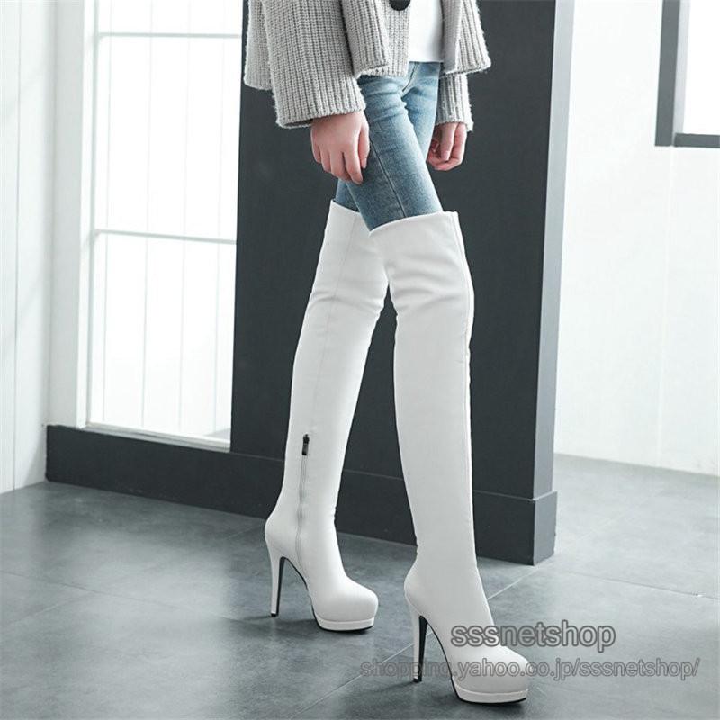 グレー ロングブーツ 高ヒール サイドファスナー サイドファスナースリムロングブーツ | レディースファッション