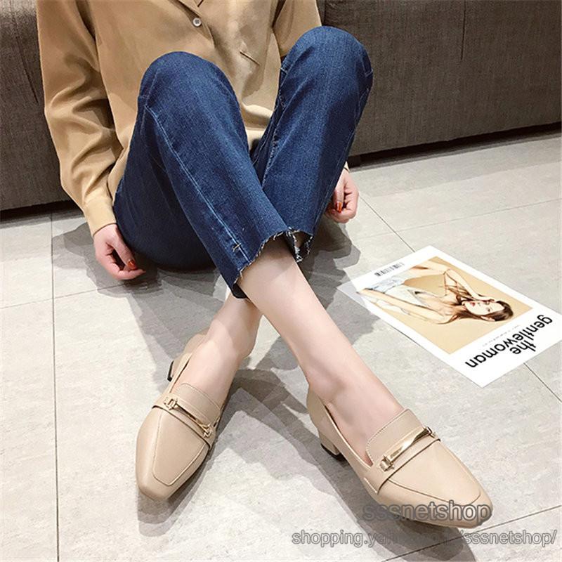 パンプス ローファー レディース 太ヒール チャンキーヒール ファッション歩きやすい 美脚 オフィス 靴シューズ 韓国風 通勤ol おしゃれ 学院風 Sssnetshop Chutnlcm Sssヤフーショップ 通販 Yahoo ショッピング