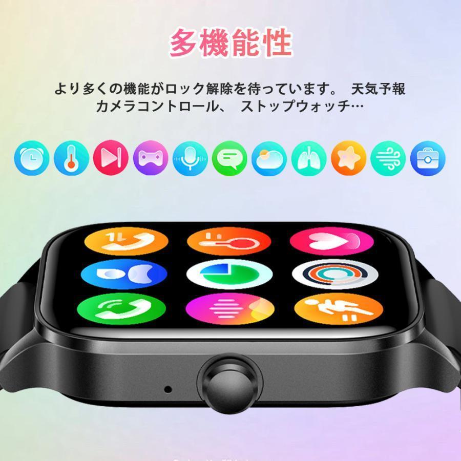 スマートウォッチ 通話機能 医療レベル測定 高精度心拍数 血圧測定 女性生理 体温 歩数計 睡眠検測 血中酸素 女性 日本製センサー 敬老の日 プレゼントの画像