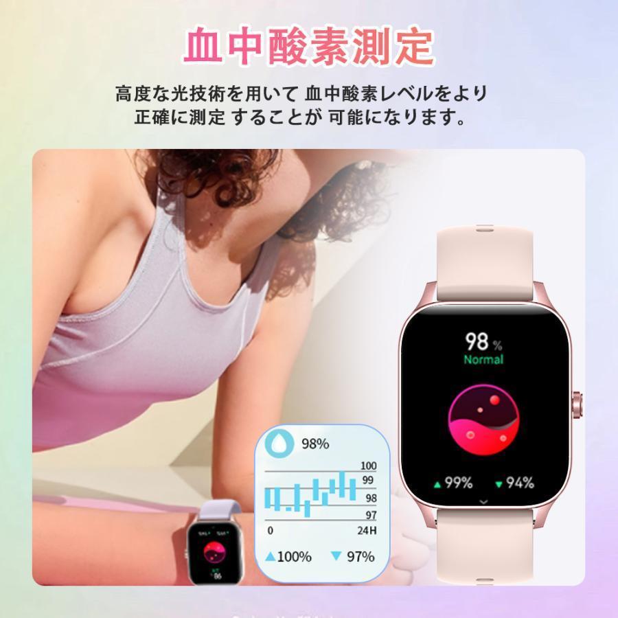 スマートウォッチ 通話機能 医療レベル測定 高精度心拍数 血圧測定 女性生理 体温 歩数計 睡眠検測 血中酸素 女性 日本製センサー 敬老の日 プレゼントの画像