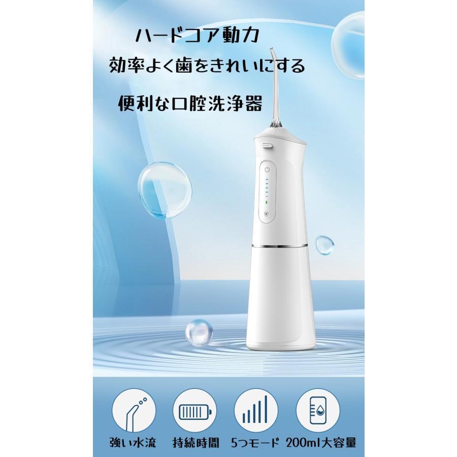 2024年最新版口腔洗浄器 口腔洗浄機 5つモード IPX7防水 携帯型 口腔ケア 歯周ポケット 歯間ジェット 洗浄 歯垢除去 USB充電式 プレゼントの画像