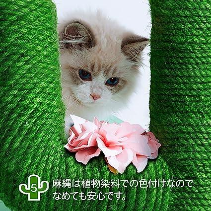 ペットアイ 爪とぎタワー サボテン Jr. 37×37×高さ80cm 991057 グリーン オブジェのような爪とぎ サイズ