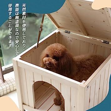 petsfit 犬小屋 猫小屋 ペットハウス 天然木 杉 犬舎 猫舎 木製ゲージ 小型犬 おしゃれ 屋内 