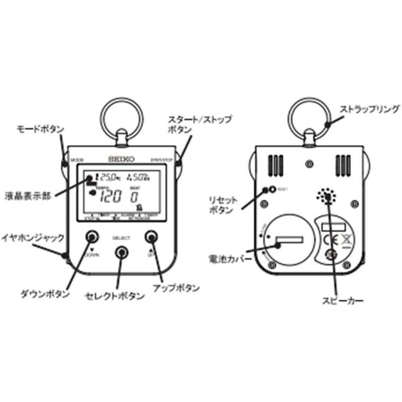 SEIKO セイコー デジタルメトロノーム ネックストラップ付 アップルグリーン DM90G