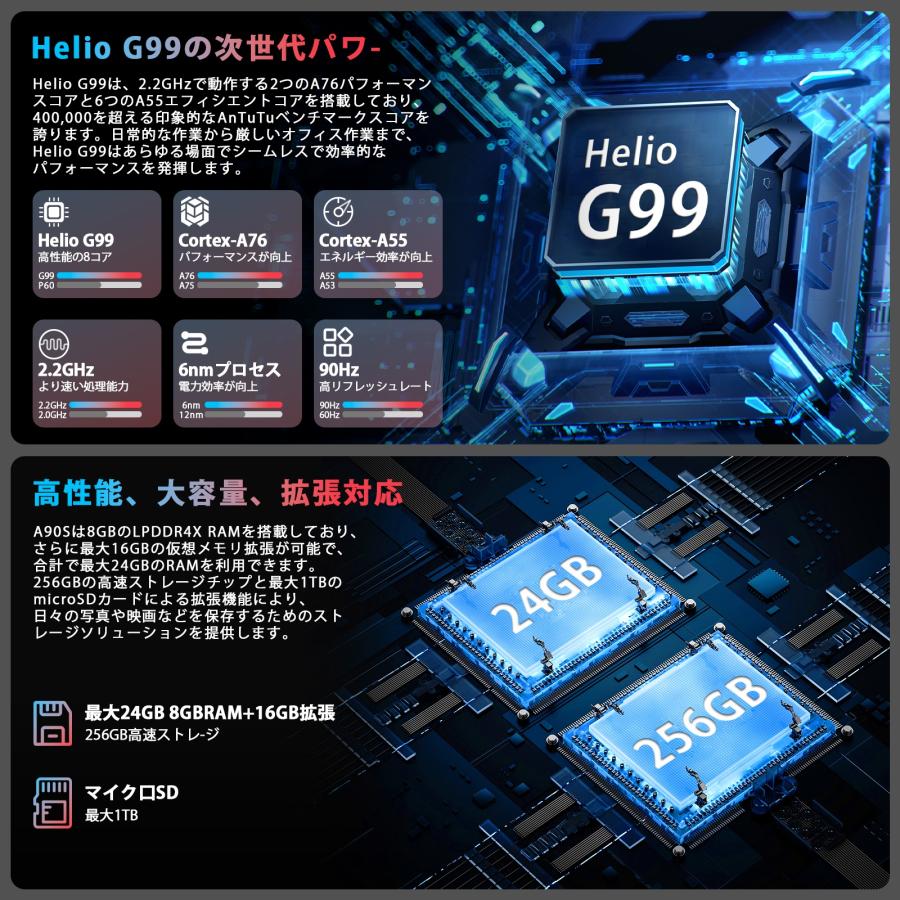 Helio G99 タブレット 90Hz Avidpad A90S 11インチ 1920x1200 Helio G99 タブレット 90Hz Avidpad A90S 11インチ 1920x1200