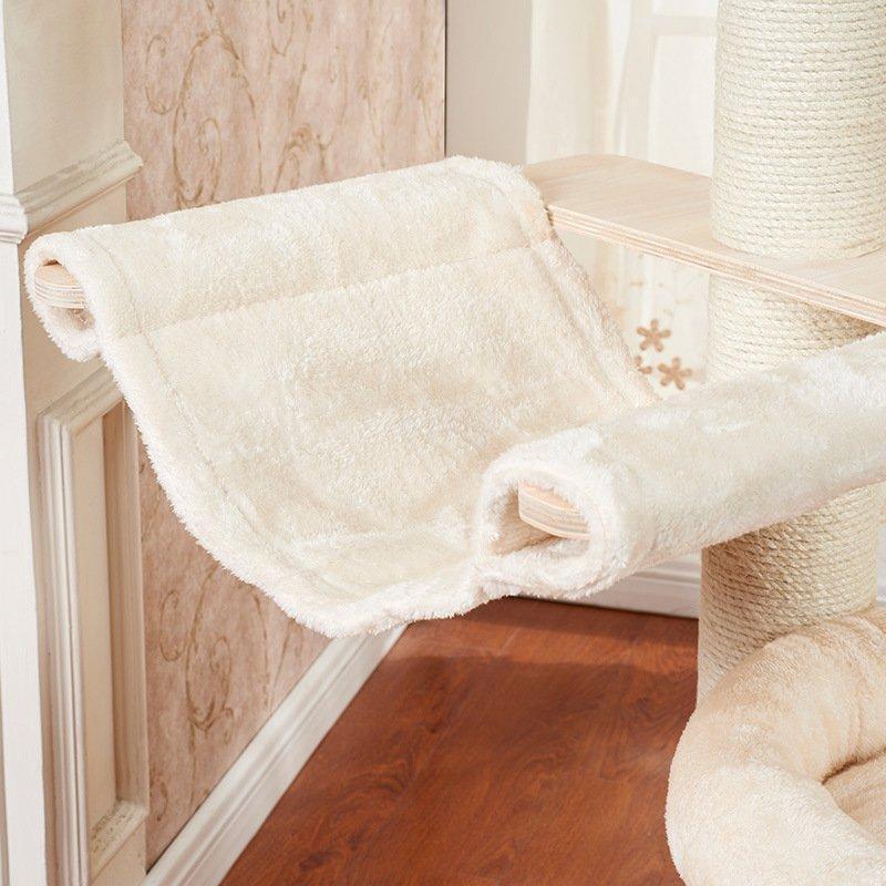 キャットタワー 据え置きタイプ 爪とぎ ハンモック付き 多頭飼い 猫タワー 据置きタイプ ウッドテイスト おしゃれ 猫用 つめとぎ ペット 土台付き 