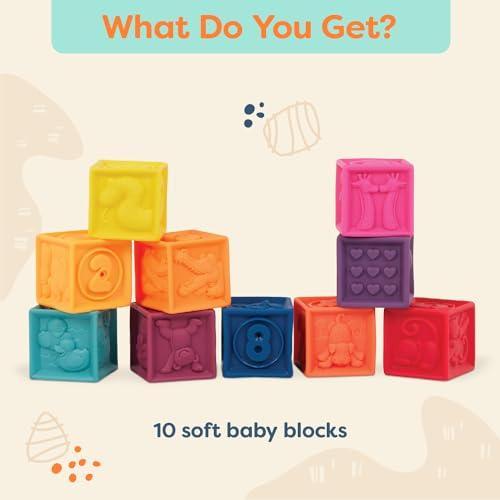 B. toys ソフトブロック 柔らかいつみきのおもちゃ 数字とイラストつきブロックキューブ 10個セット 6ヶ月~ 正規品｜st-3｜04