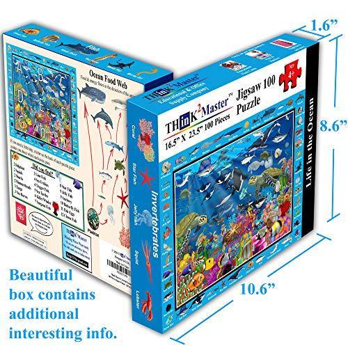 Think2Master Colorful Ocean Life 100 Pieces Jigsaw Puzzle Fun Educational T｜st-3｜03