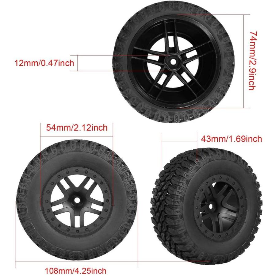 GLOBACT RCタイヤ 1/10 ショートコーストラックタイヤ Traxxas Slash 4x4 2WD HSP タミヤ TAMIYA HPI｜st-3｜06