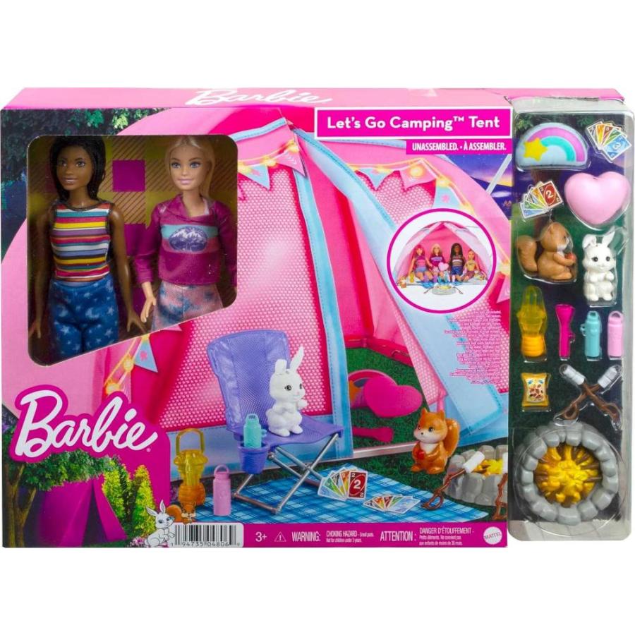 バービー(Barbie) かわいいピンクのテントとキャンプセット／映画バービーに登場 着せ替え人形ドール2体付、アクセサリープレイセット 3才~ HG｜st-3｜06