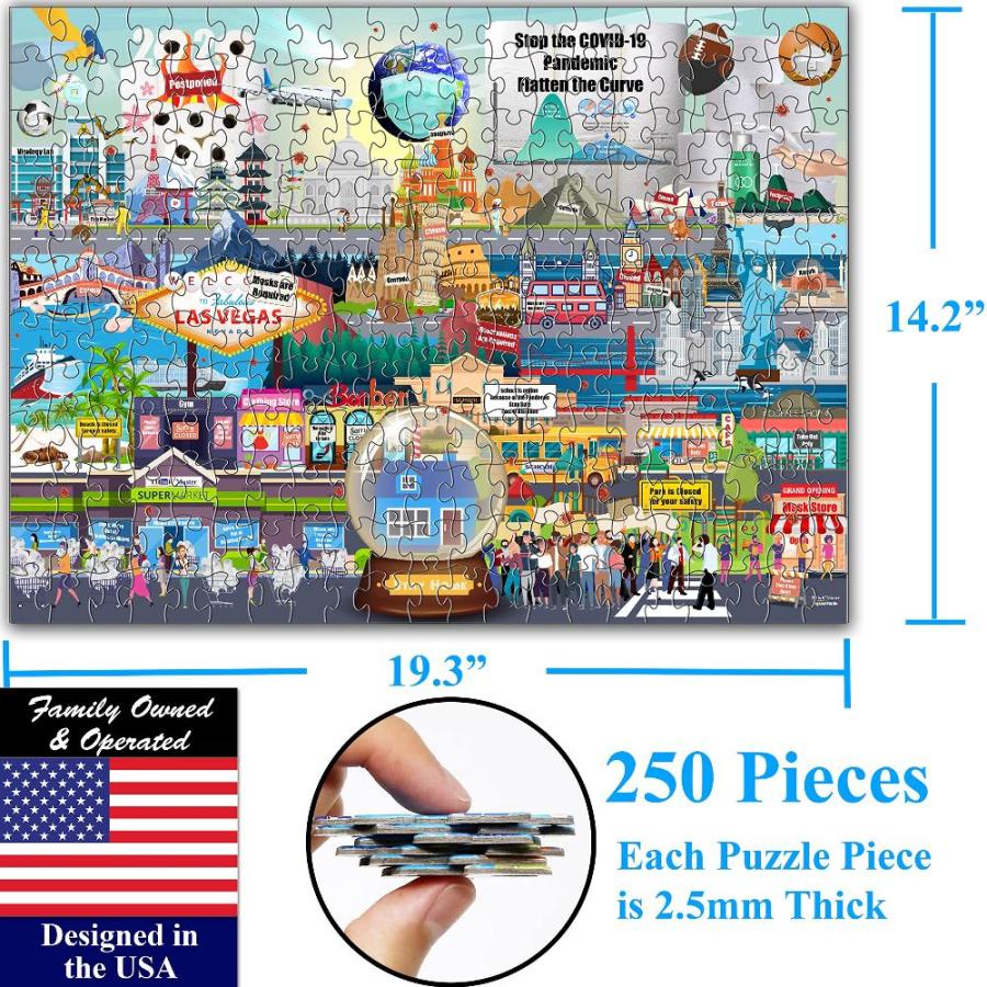 Think2Master Pandemic 250 Pieces Jigsaw Puzzle' for Kids. Great Gag Gift fo｜st-3｜05