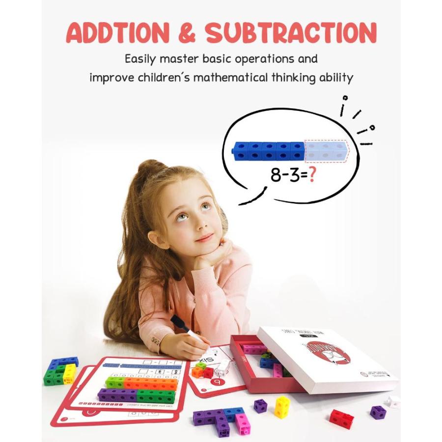 GAMENOTE Math Cubes Manipulatives with Activity Cards ー Number Counting Blo｜st-3｜02