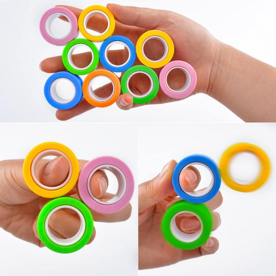 6PCS Magnetic Rings Fidget Toys, Roller Rings, Adult Finger Fidget Toys, AD｜st-3｜06