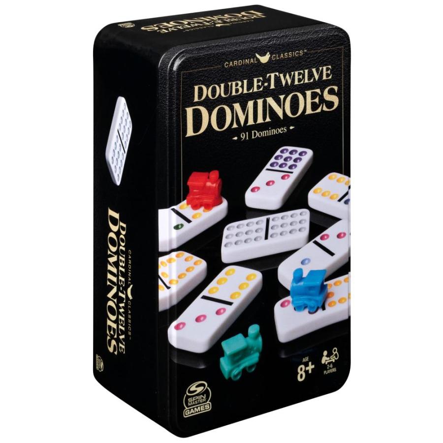 Spin Master Games Juego de Doble Doce domin? en Lata de Almacenamiento, par｜st-3｜08