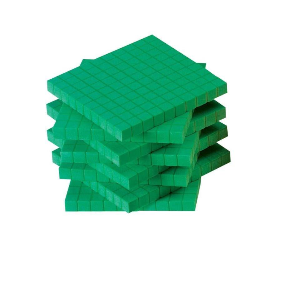 ETA hand2mindグリーンFoam Base Ten Blocks, Flats (10個パック)｜st-3｜04
