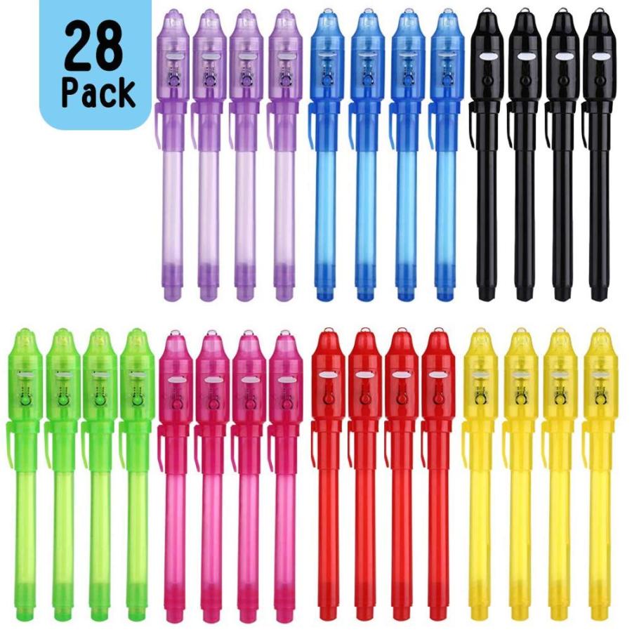 SCStyle Invisible Ink Pen 28Pcs with UV Light Magic Marker for Secret Messa｜st-3｜07