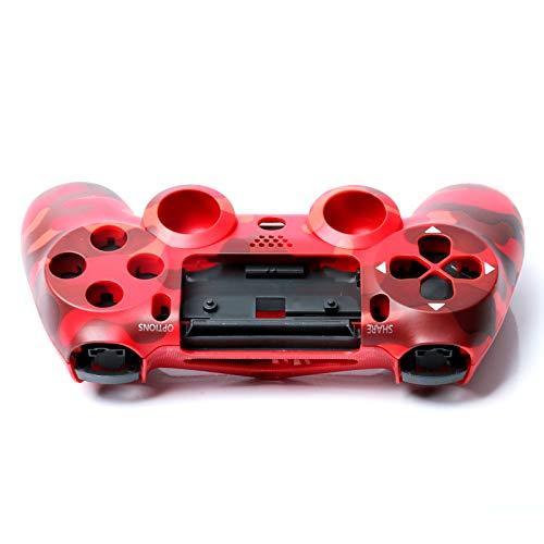 プラスチックゲームコントローラーハウジングカバー ボタン付き 交換用セット Sony Playstation 4 Slim JDMー040用 迷彩レッ｜st-3｜09