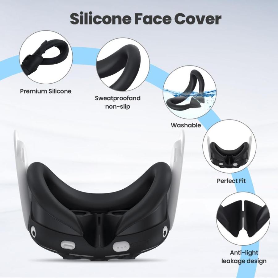 Silicone Cover Compatible with Meta/Oculus Quest 3 Accessories, VR Silicone｜st-3｜03