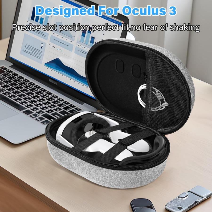 Nepagz ハードキャリングケース Oculus Quest 3対応 旅行や自宅のストレージに最適 Oculus Quest 3用ポータブル保護アク｜st-3｜02