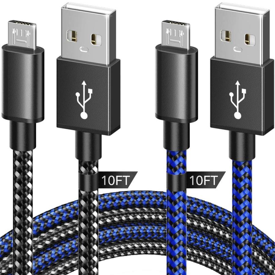 充電 Micro USB ケーブル 3m 2本セット ナイロン編み 高耐久素材/急速充電/高速したデータ転送 Xbox Galaxy Xperia 各｜st-3｜02