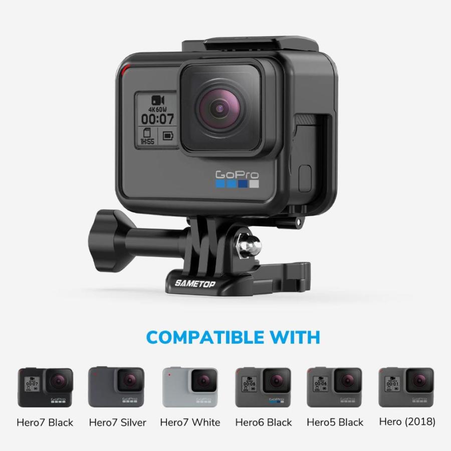 Sametop GoPro Hero 7/ 6/ 5/ Hero (2018)カメラに適用 gopro保護フレームケース ハウジング レンズカバー付き｜st-3｜03